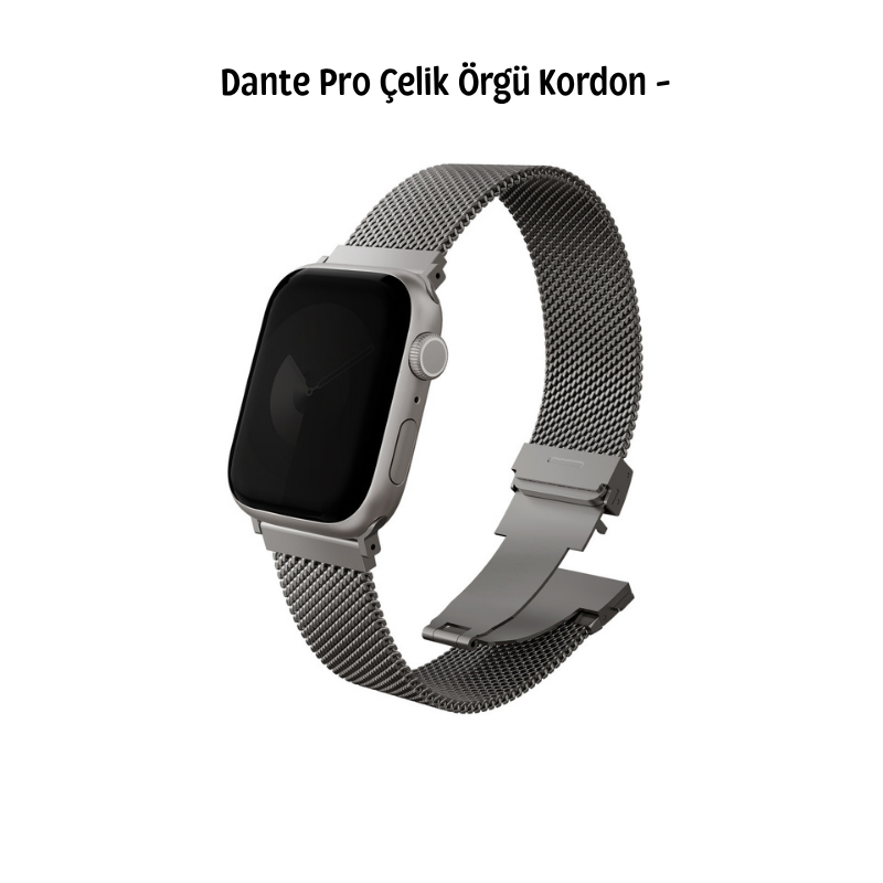 Apple Watch Dante Pro Çelik Örgü Kordon